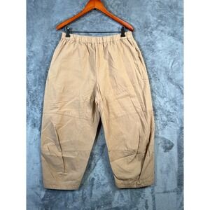 Roucha Peka Canvas Barrel Pants Womens Large C 31x21 Tan Cropped Cotton Pull On